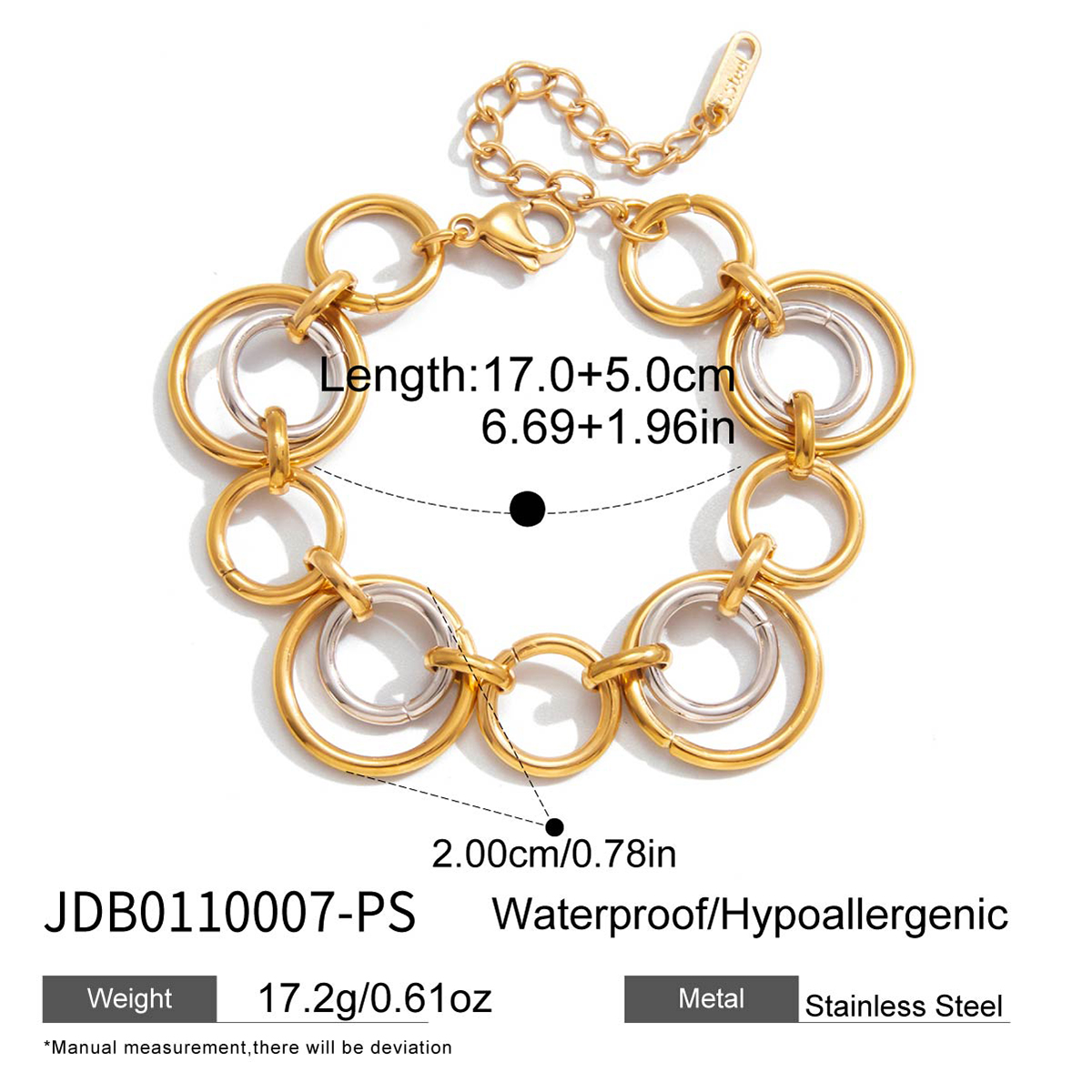 Bracelet en acier - BR0110007-PS