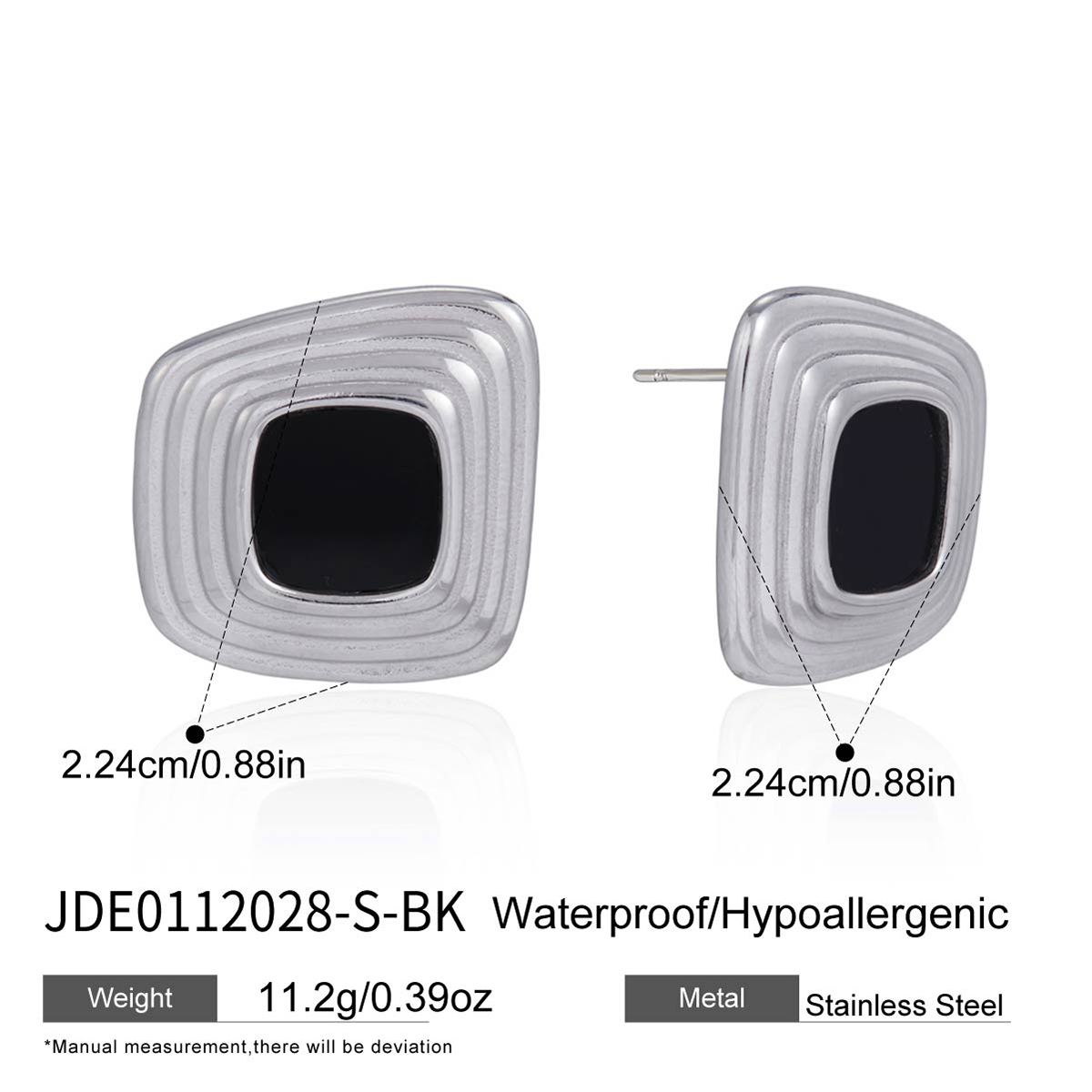 Boucles d’oreilles en acier – E0112028-S-BK