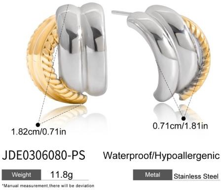 Boucles d’oreilles en acier – E0306080-PS