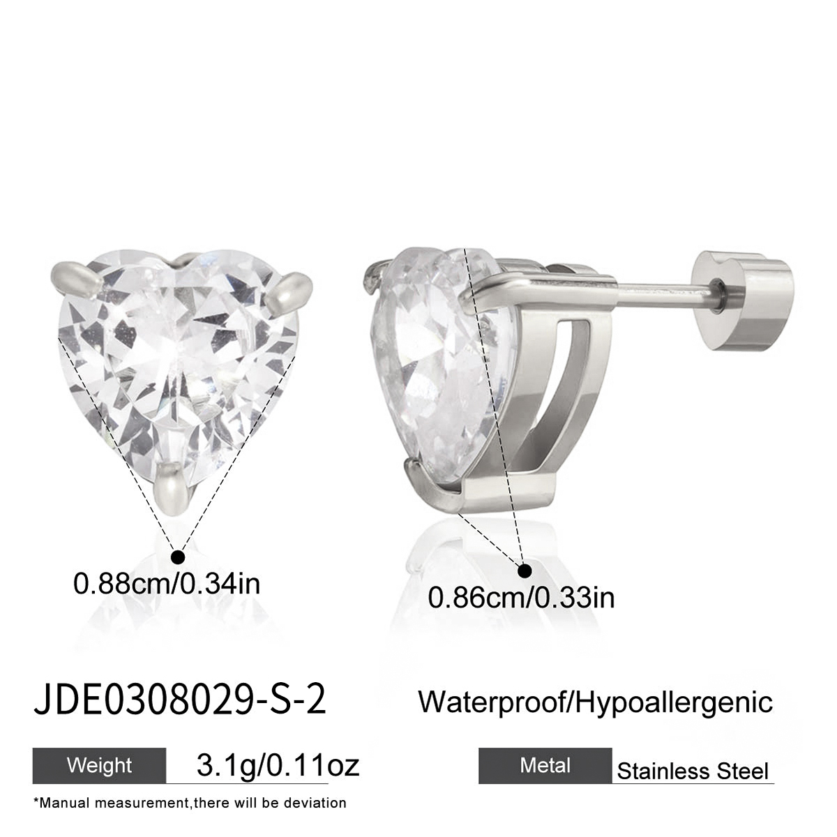 Boucles d’oreilles en acier – E0308029-S-2