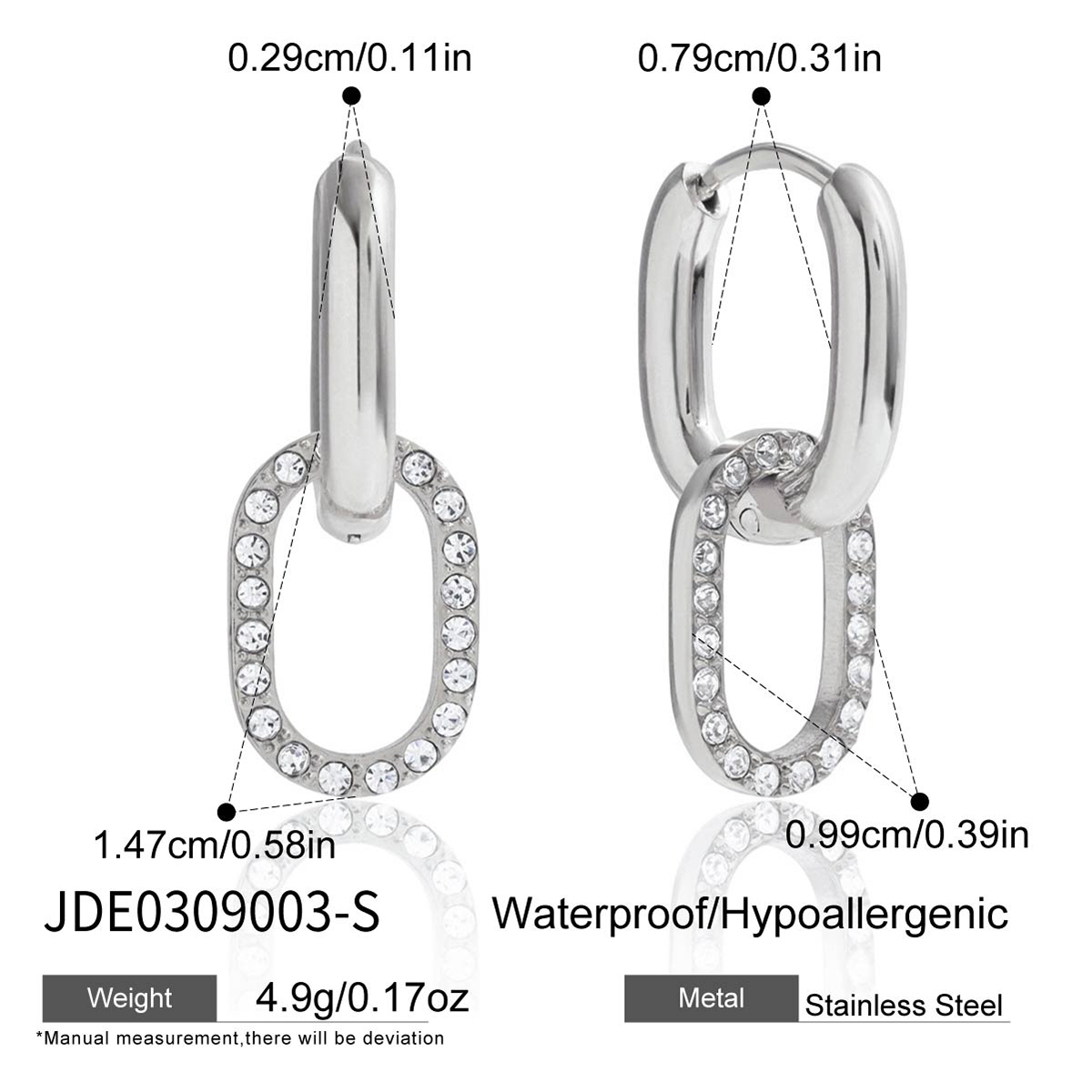 Boucles d’oreilles en acier – E0309003-S