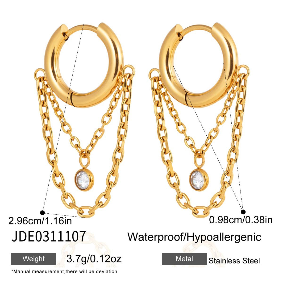 Boucles d’oreilles en acier – E0311107