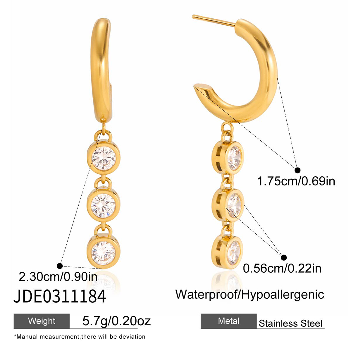 Boucles d’oreilles en acier – E0311184