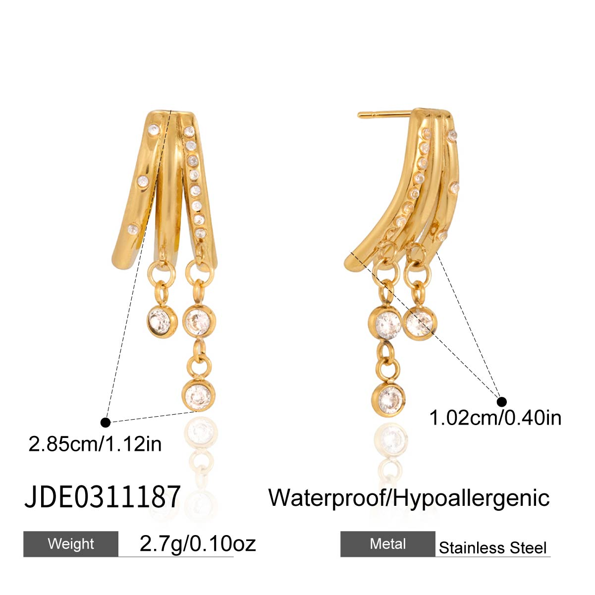 Boucles d’oreilles en acier – E0311187