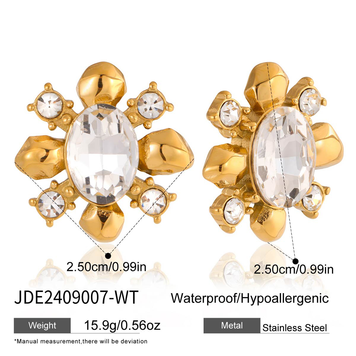 Boucles d'oreilles en acier - E2409007-WT