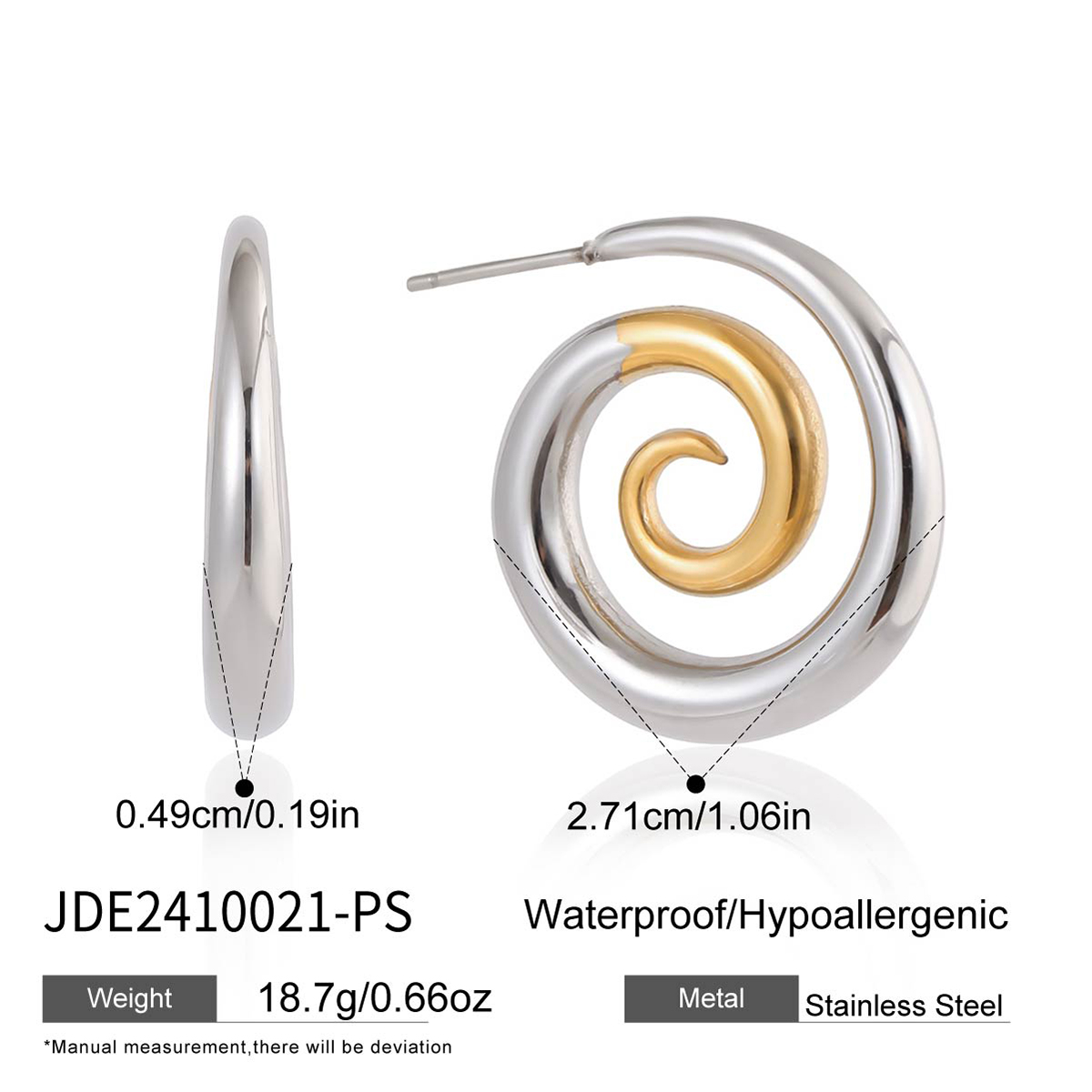Boucles d'oreilles en acier - E2410021-PS