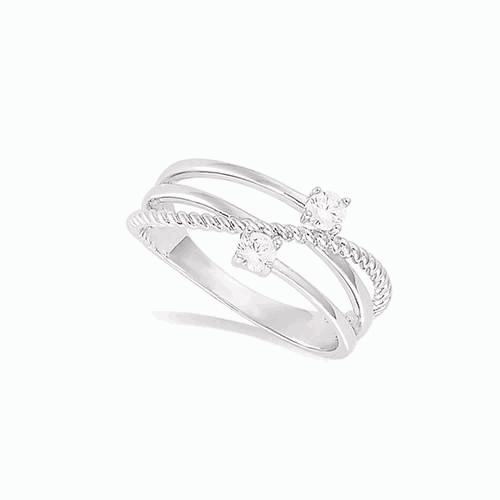 Bague argent rh — 11EC0750CZ