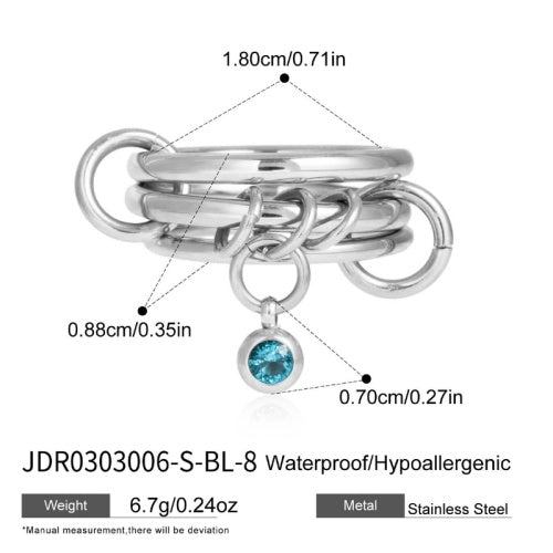 Bague en acier – BG0303006-S-BL-8