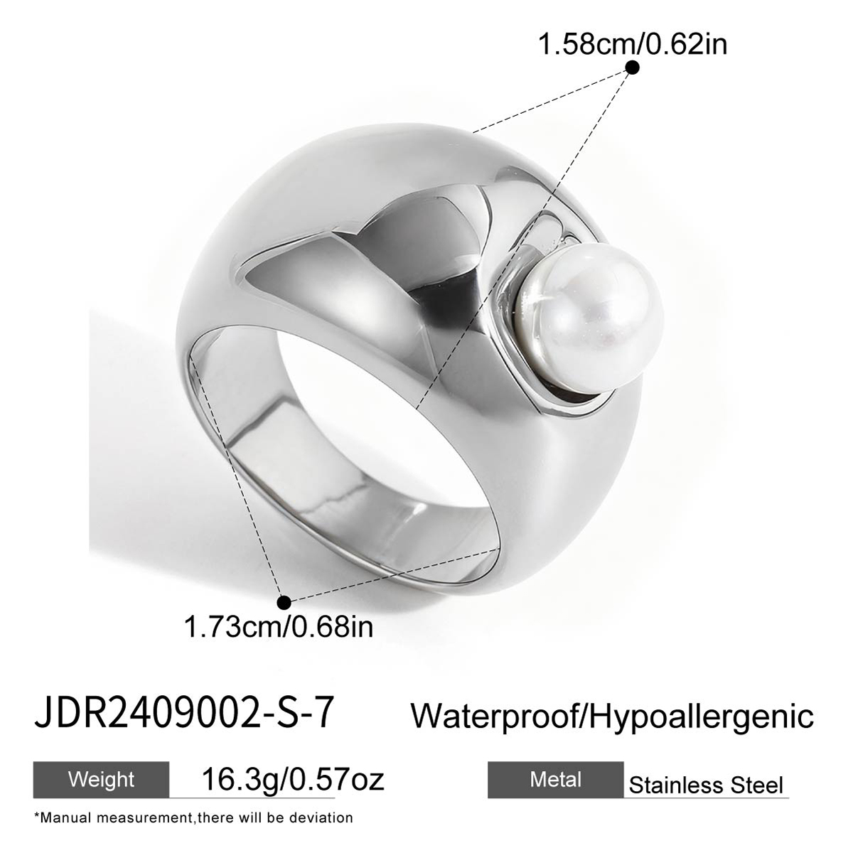 Bague en acier - BG2409002-S-7-54