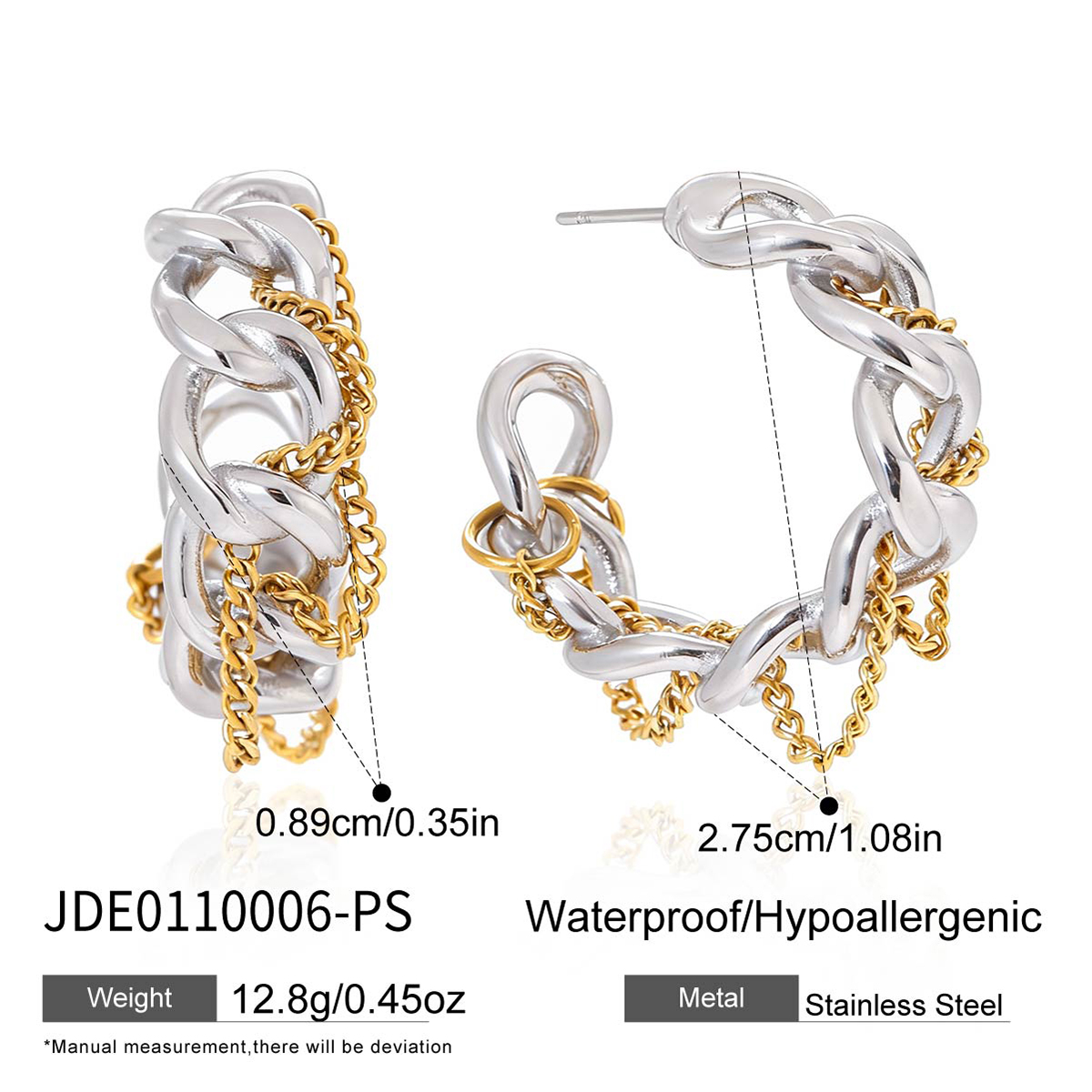 Boucles d'oreilles en acier - E0110006-PS