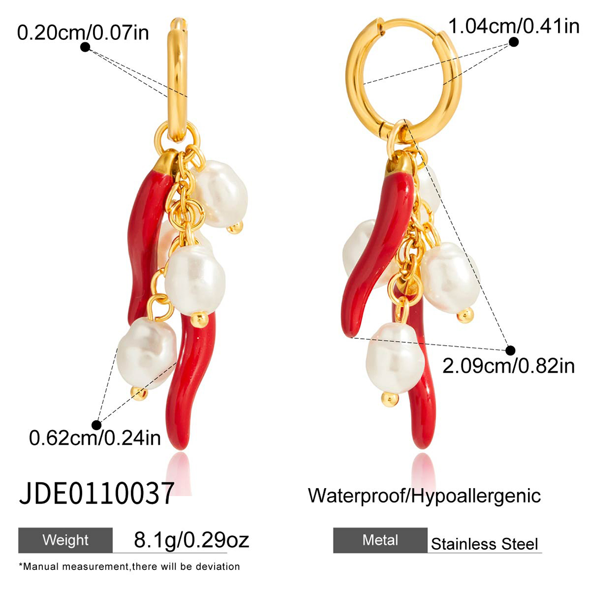 Boucles d'oreilles en acier - E0110037