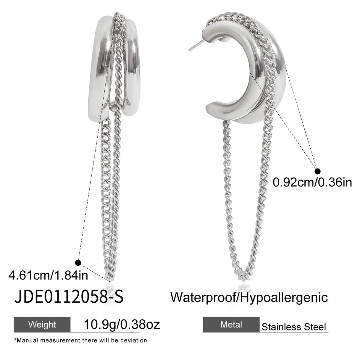 Boucles d’oreilles en acier – E0112058-S