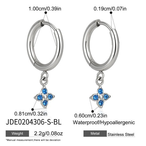 Boucles d’oreilles en acier – E0204306-S-BL