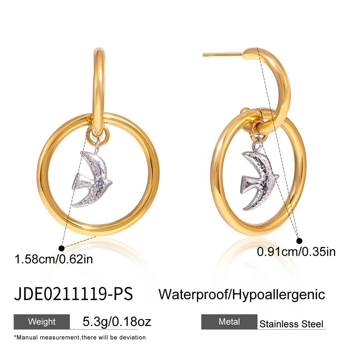 Boucles d’oreilles en acier – E0211119-PS