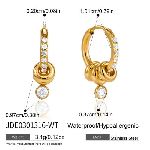 Boucles d’oreilles en acier – E0301316-WT