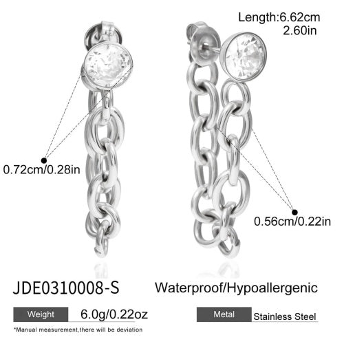 Boucles d’oreilles en acier – E0310008-S