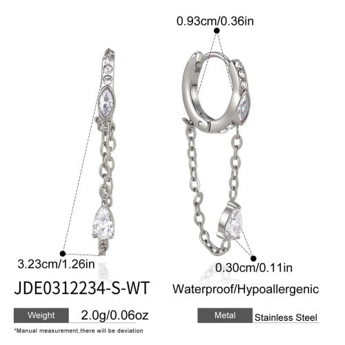 Boucles d’oreilles en acier – E0312234-S-WT