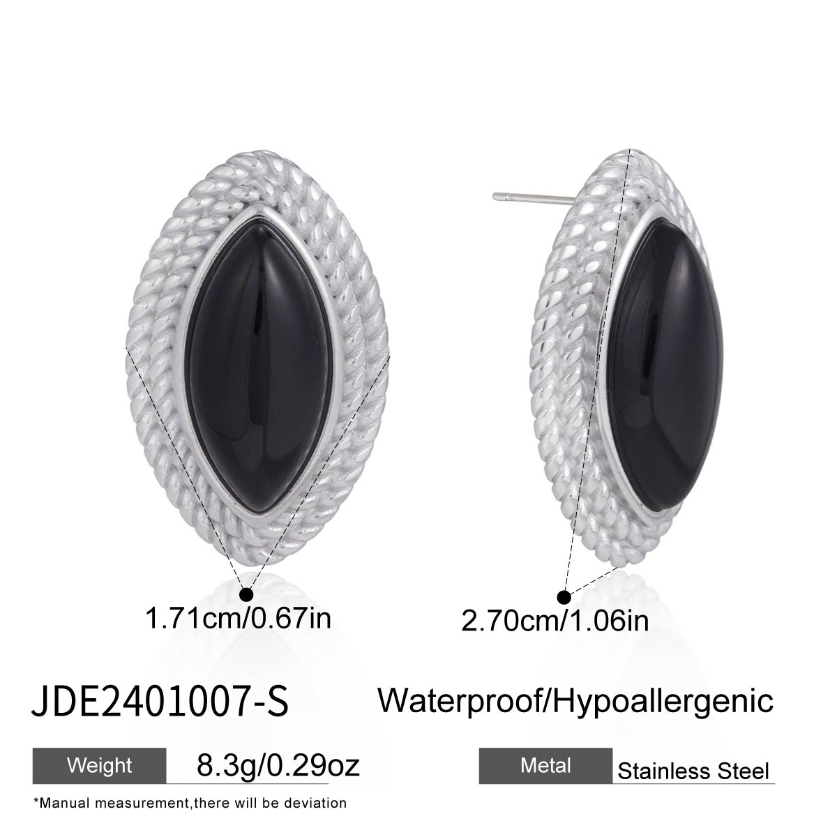 Boucles d’oreilles en acier – E2401007-S