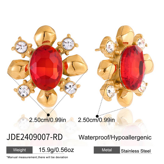 Boucles d'oreilles en acier - E2409007-RD