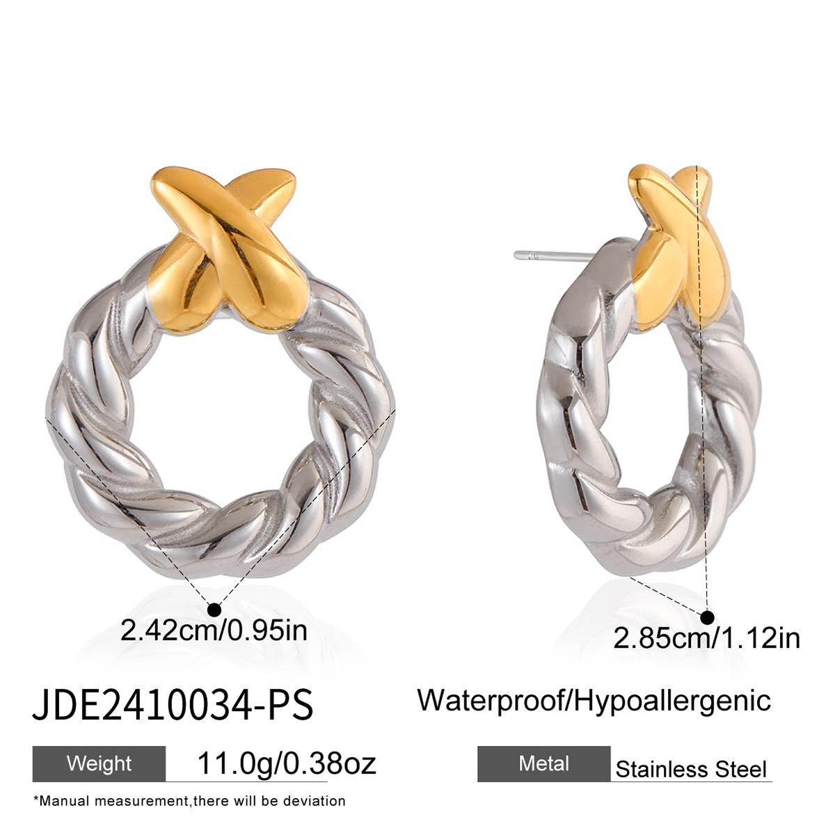 Boucles d'oreilles en acier - E2410034-PS