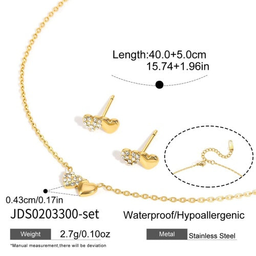 Set Collier et Boucles d'oreilles en acier – SET0203300