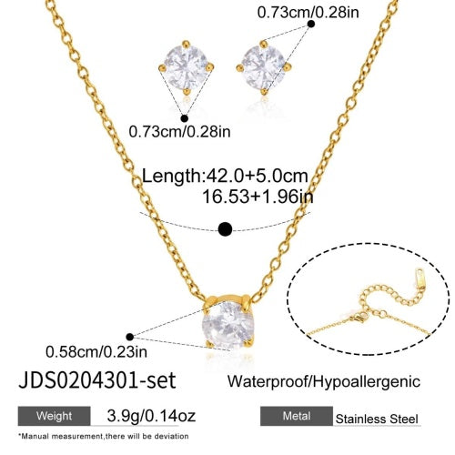 Set Collier et Boucles d'oreilles en acier – SET0204301