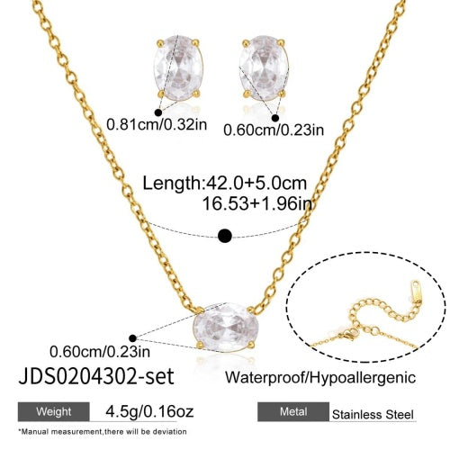 Set Collier et Boucles d'oreilles en acier – SET0204302
